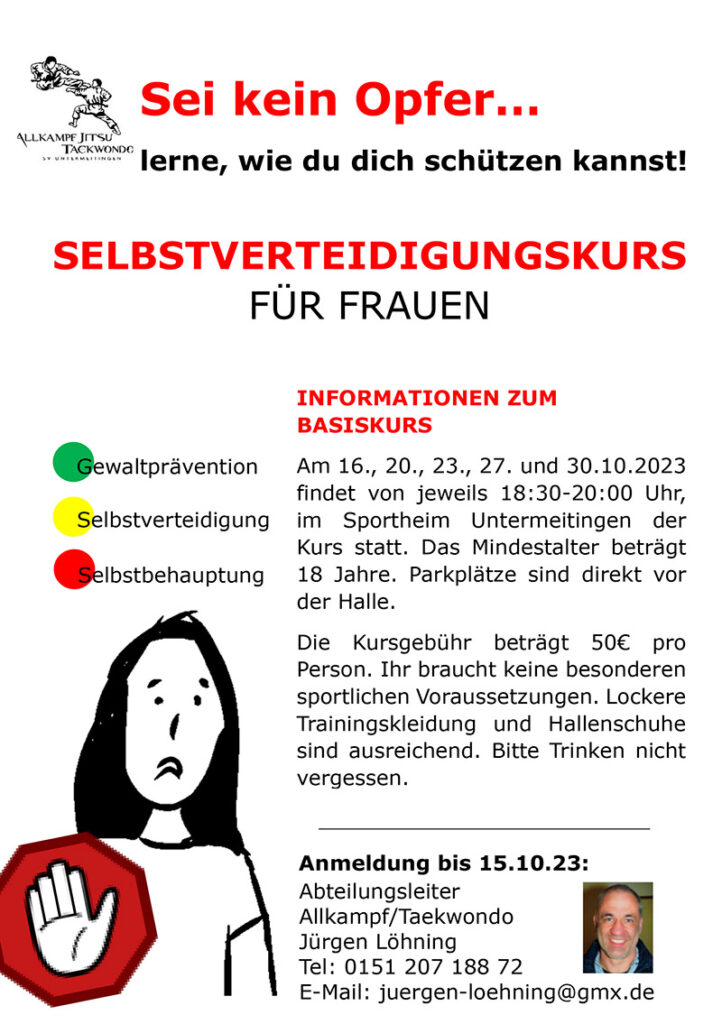 2023 09 Flyer SV Kurs A4 Selbstverteidigung